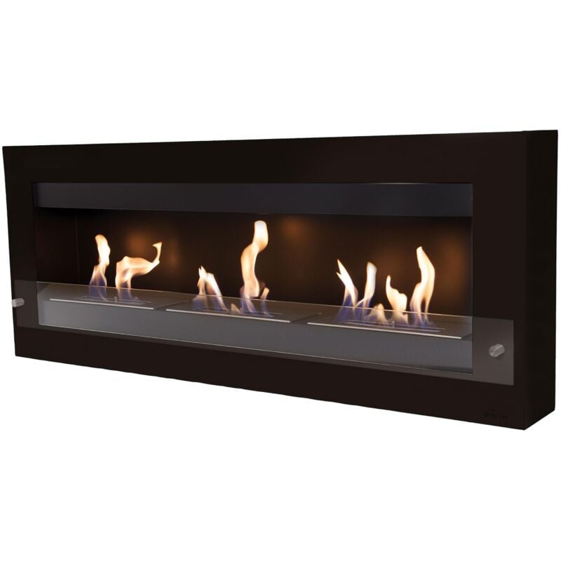 Purline - Extragroßer wandmontierter Ethanol-Kamin aus Stahl und gehärtetem Glas