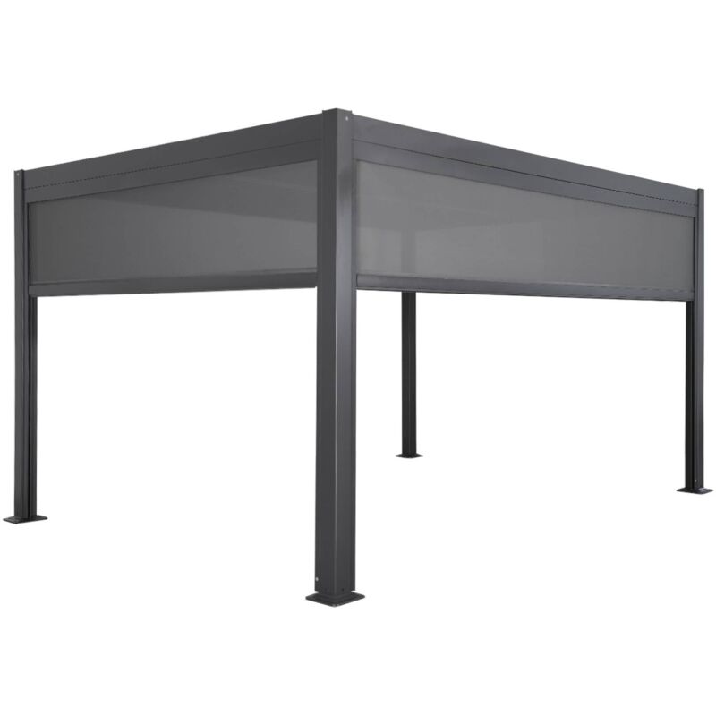 sweeek - Pergola mit Lamellendach Palace 3x4m mit Markise 3m + Markise 4m