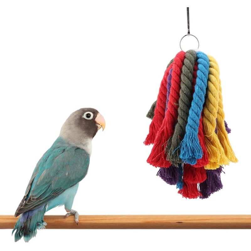 Ej.life - Birds Chewing Toy, bunt hängendes Baumwollseil Pet Parrot Bite Shred Toy Futtersuche Schaukelstangen Wellensittich Käfig Zubehör für