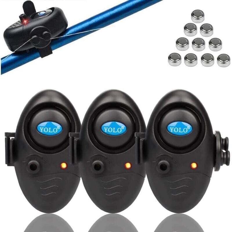 Bissanzeiger für Angelruten, empfindlicher elektronischer Detektor, einstellbarer Alarmton mit LED-Anzeige für Nachtangeln, Meeresangeln, Angeln in