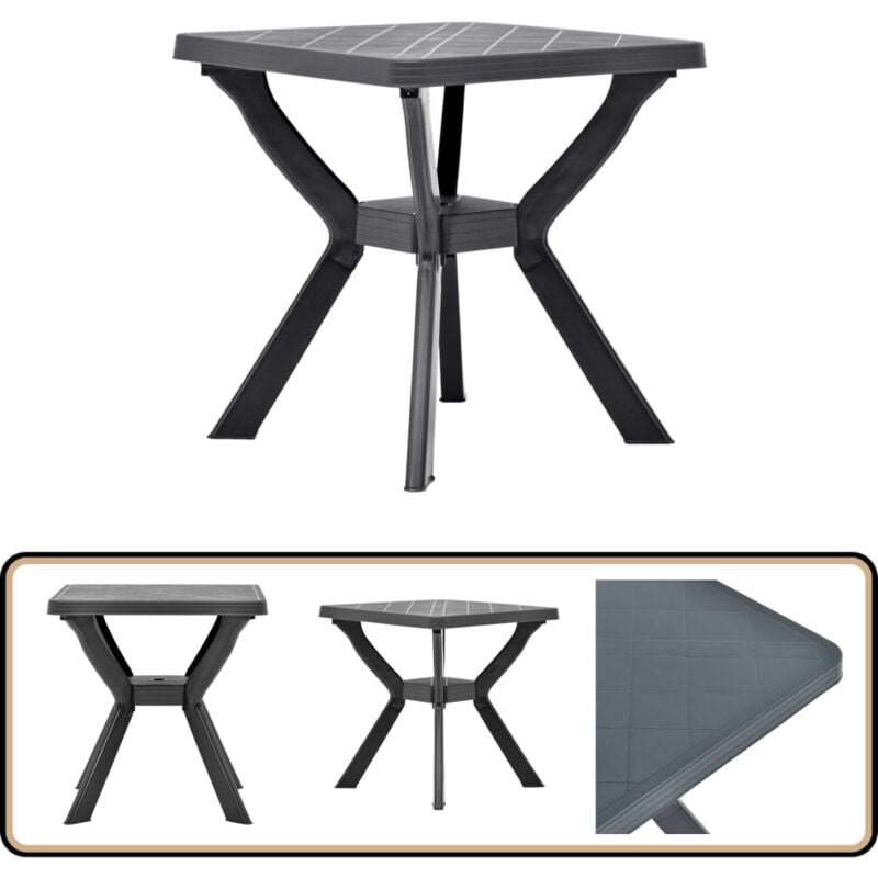 Bistrotisch Anthrazit 70x70x72 cm Kunststoff - Gartentisch - Bistrotisch - Kunststoffe Möbel - Outdoor Möbeln - Terrasse Möbel