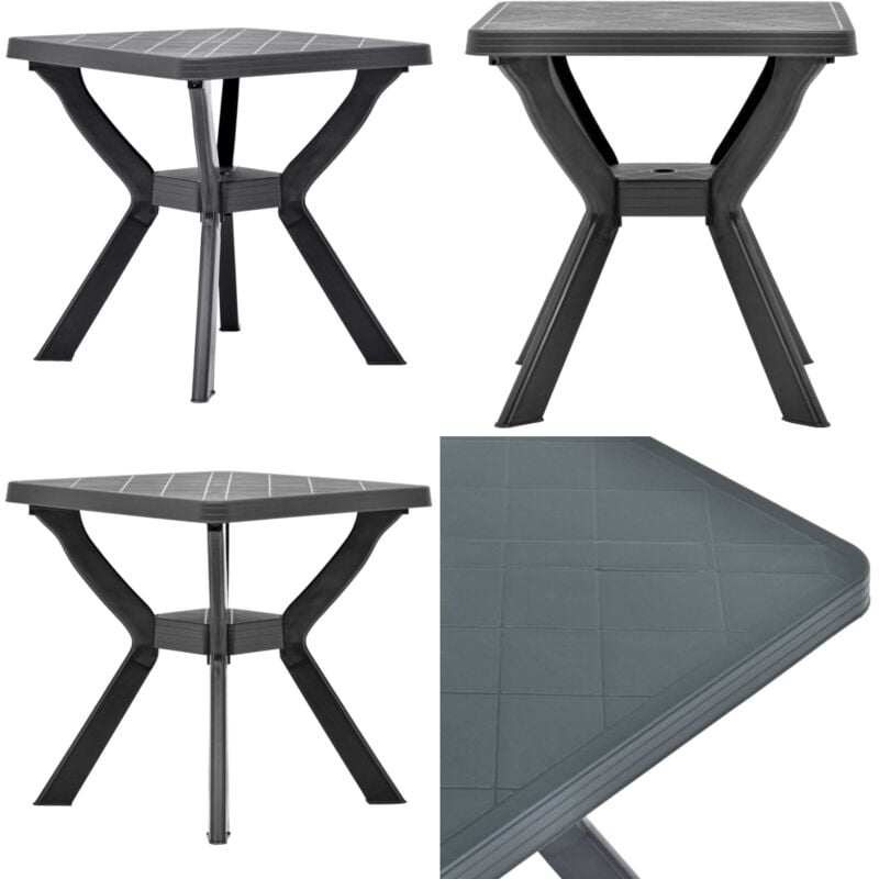 Bistrotisch Anthrazit 70x70x72 cm Kunststoff - Gartentisch - Bistrotisch - Kunststoffe Möbel - Outdoor Möbeln - Terrasse Möbel - Home & Living