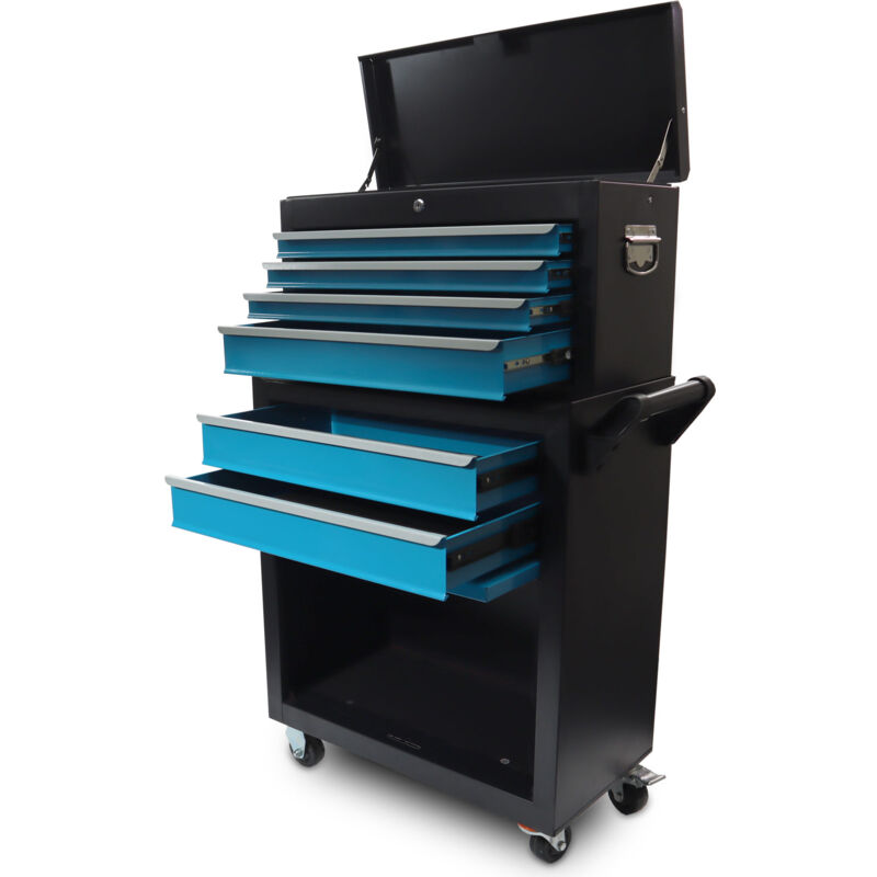 2in1 Werkstattwagen mit Werkzeugkiste Werkzeugwagen Rollwagen Werkzeug Trolley - Bituxx