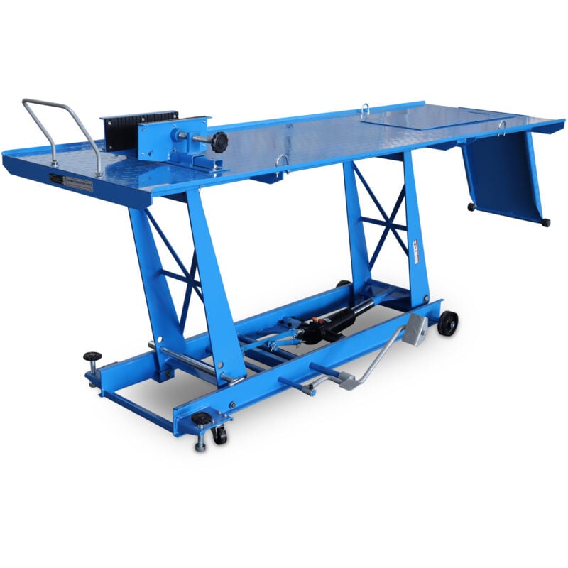 Bituxx Motorrad Hebebühne Motorradheber Motorradbühne Lift Hydraulisch mit Fußpumpe, 460 kg Belastbar, Werkstattbühne mit Radsicherung, Serviceklappe