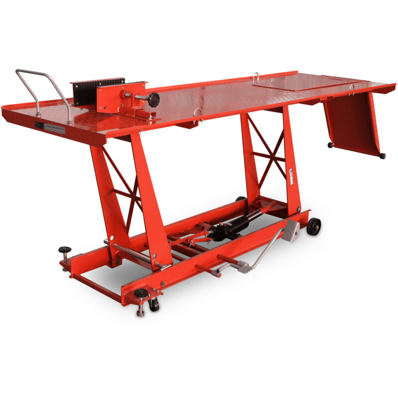 Bituxx Motorrad Hebebühne Motorradheber Motorradbühne Lift Hydraulisch mit Fußpumpe, 464 kg Belastbar, Werkstattbühne mit Radsicherung, Serviceklappe