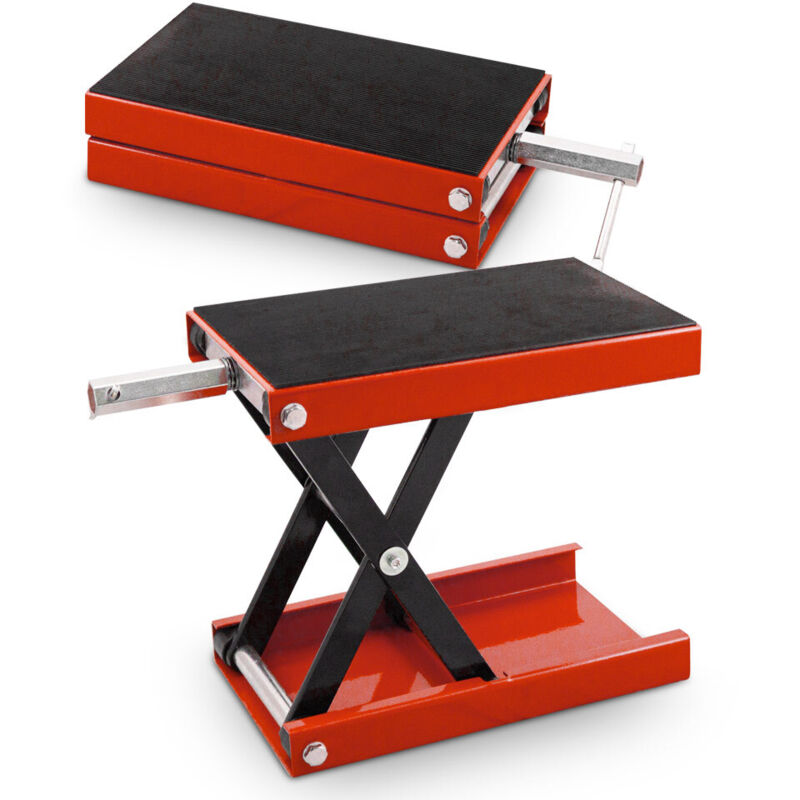 Bituxx Motorrad Heber Hebebühne Montagebock Scherenheber Montageständer Lift bis 450kg Rot