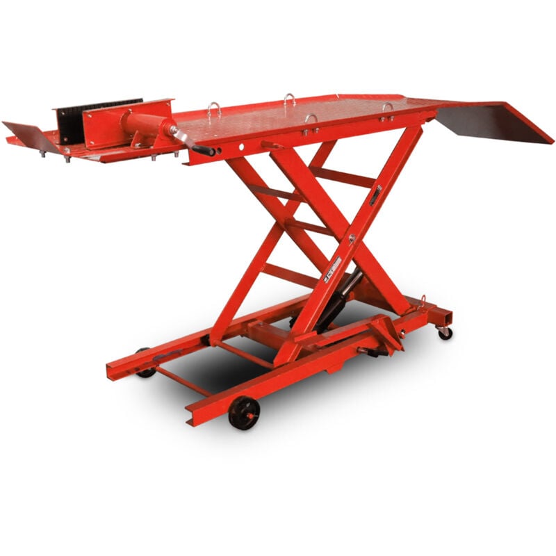 Bituxx Motorrad Scheren Hebebühne Motorradheber Motorradbühne Lift Hydraulisch mit Fußpumpe, 360 kg Belastbar, Werkstattbühne mit Radsicherung und