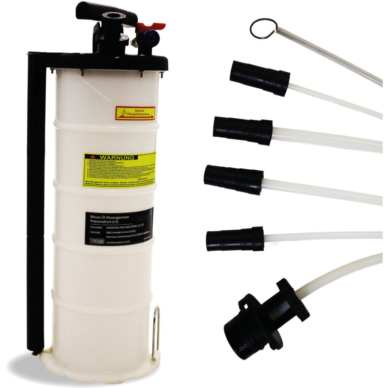 Bituxx Ölabsaugpumpe Ölpumpe Absaugpumpe Handpumpe Motoröl Pumpe Ölwechsel Absaugen Oil Pump Pneumatisch 6.5L