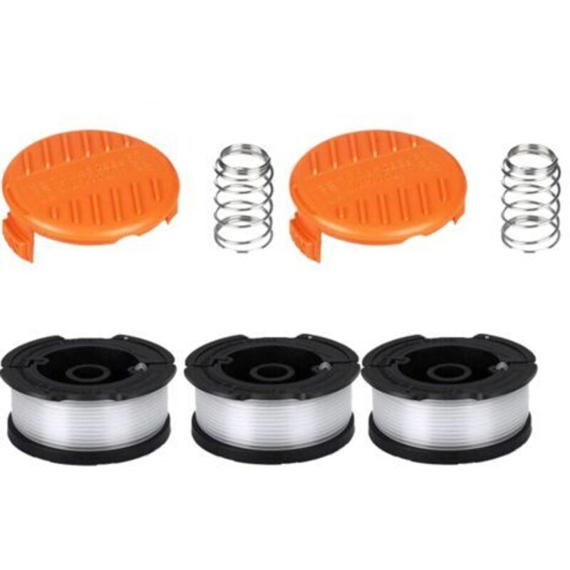 Black & Decker Trimmer-Spule, 0,2 cm Trimmer-Spule (3 Trimmerfäden, 2 Kappen, 2 Federn)