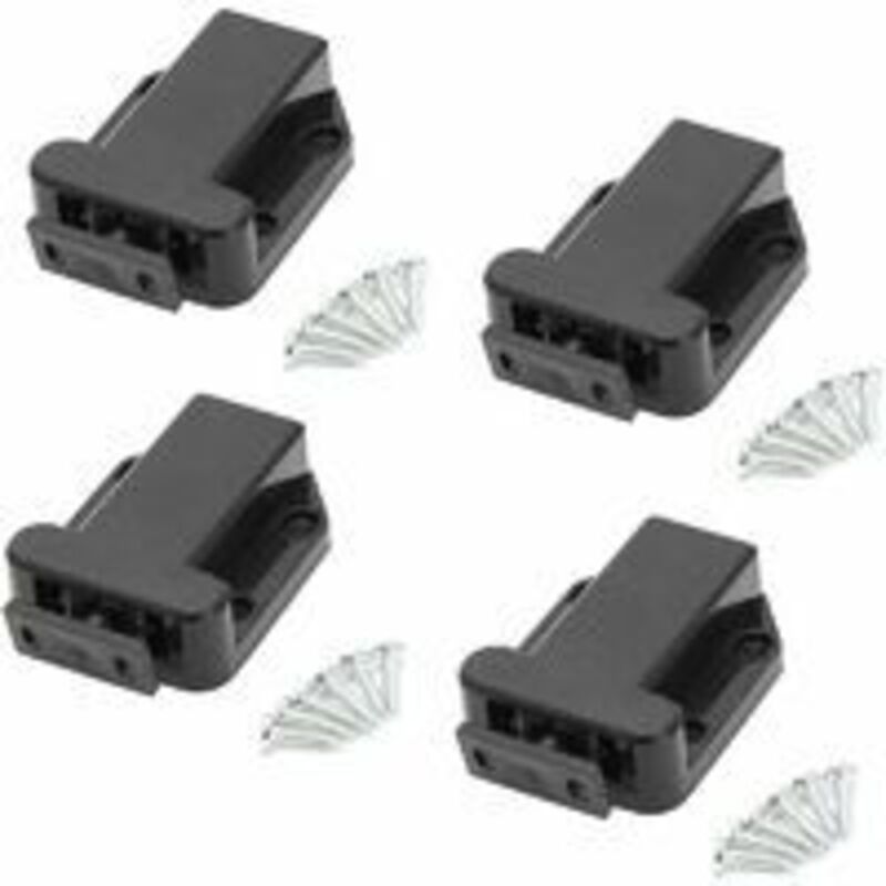 Black-Touch-Entriegelungsriegel für Schrank, 4 Stück, Schranktür, Schrankriegel für Schränke, Touch-Riegel mit Schrauben, Schrank, Möbeltür, Schrank,