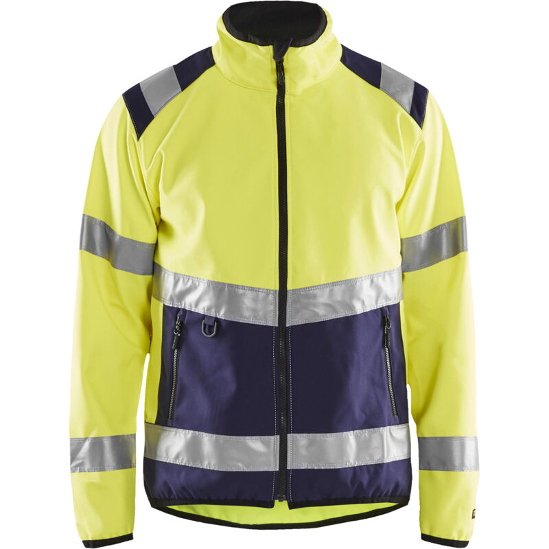 Blakläder Warnschutz-Softshell-Jacke, gelb / marineblau, Unisex-Größe: XL