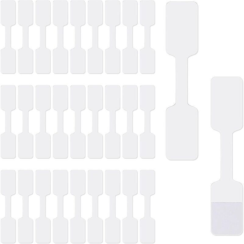 Blanko-Preisschilder für Schmuck, Schmuckpreisschilder, selbstklebende kurze Hantel-Etiketten, rechteckige Preisschilder zur Kennzeichnung von