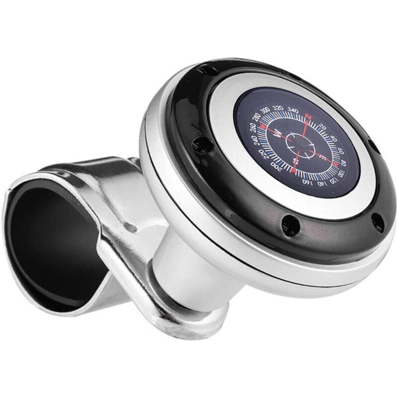 Csparkv - Schwarz) Auto-Lenkrad-Drehknopf, Auto-Lenkrad-Booster-Griffball mit Kompass, Lenkrad-Booster, Universal-Auto-Lenkrad-Drehknopf-Powerball