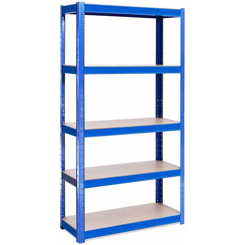 Blau Lagerregal Kellerregal Werkstattregal Schwerlastregal Einstellbar Regal bis 875 kg, 170x75x30cm Metall-Regal Regalsystem für Garage, Werkstatt,