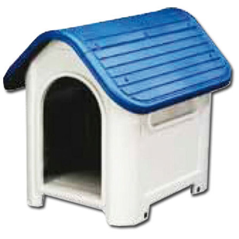 Fplus - Blau-weiße Hundebox aus Kunstharz, 75 x 59,2 x 66 DB-403