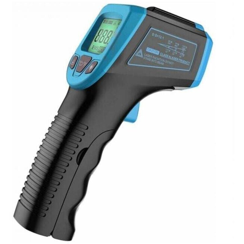 XVX - Termometro a infrarossi blu, pistola laser digitale senza contatto per la temperatura -58°FA 1112°F (-50°CA 600°C) con display lcd, blu,