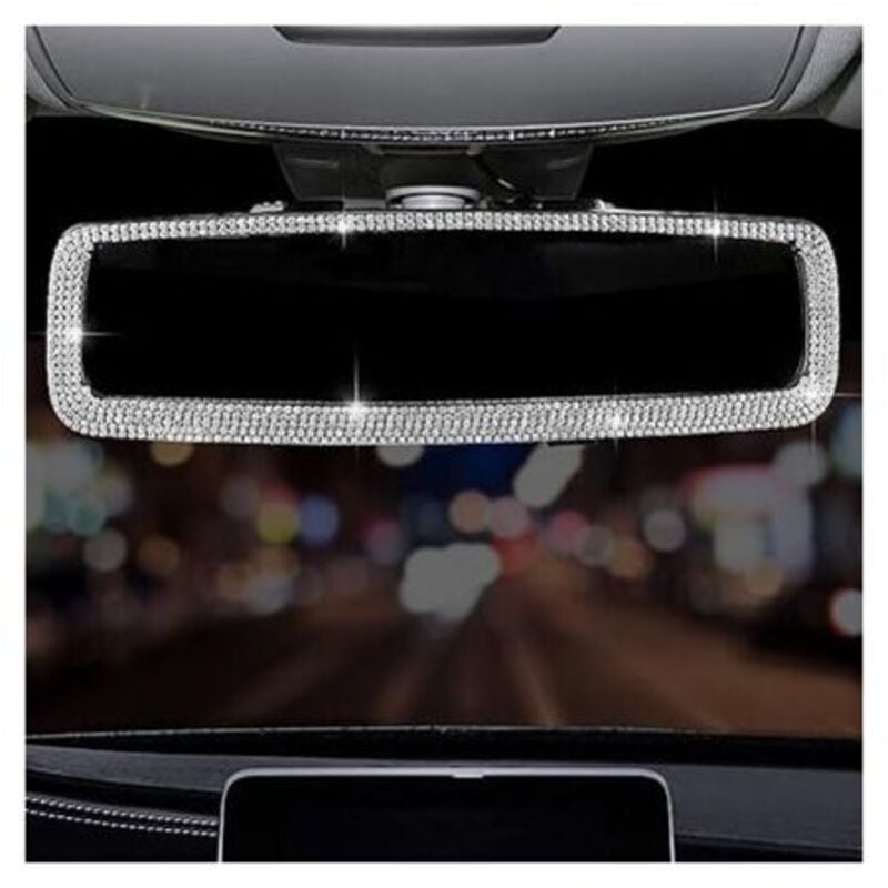 Bling Strass Auto Rückspiegel, Auto Rückspiegel mit Kristall Diamanten Bling Strass Auto Rückspiegel für Frauen, Auto Teile
