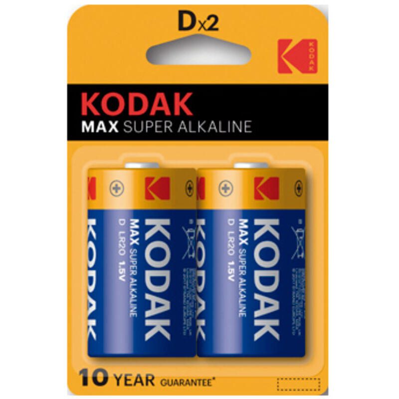 Blisterpackung mit kodak alkaline max d lr20 1,5v Batterien - Blisterpackung 2 Batterien