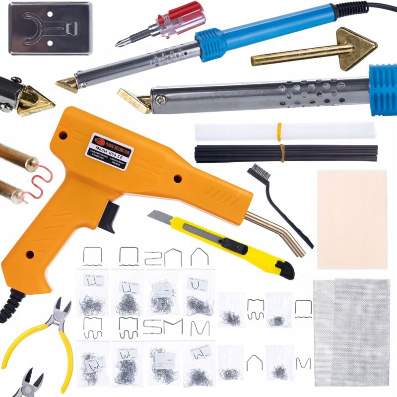 Rosfix Set Blue Lark BL80W – Kunststoff-Schweißgerät 80 W + Heftgerät 50 W mit 800 Klammern Für Reparatur von Stoßstangen & Gehäusen Zubehör für