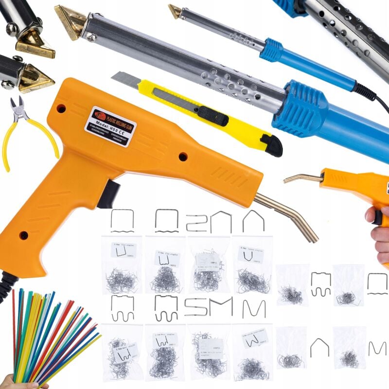 Blue Lark 80W BL80W Lötkolben Serie Electric S + Kunststoffhefter im Koffer 200 Heftklammern + 800 Heftklammern + Prowelder Kit Mini