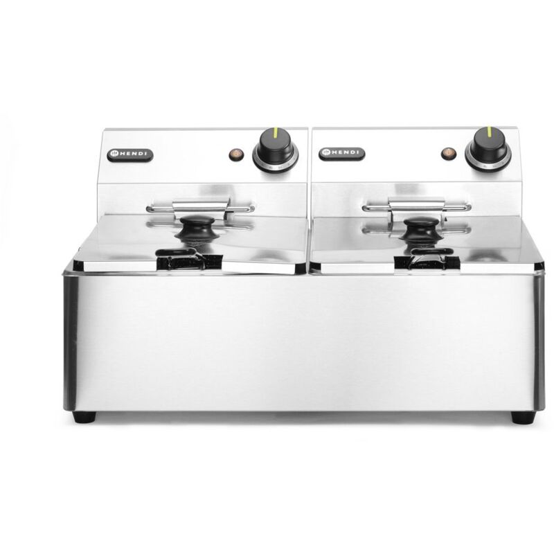 Hendi - Friteuse Kitchen Line - 2x6L, Kitchen Line, 12L, 230V/6600W, 550x430x(H)305mm