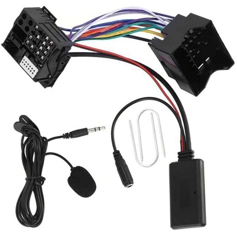 Bluetooth 5.0 AUX-Kabel für Auto, Freisprechmikrofonadapter, kostenlose Anrufe, Mobiltelefon, praktisch für Peugeot Citroën C2 C5 RD4.