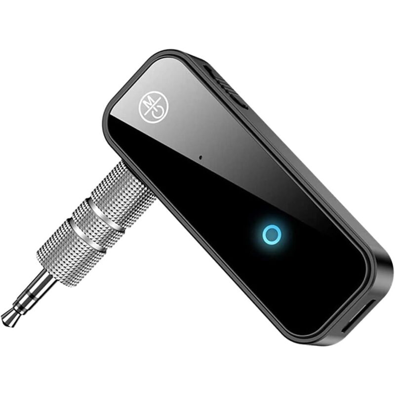 Bluetooth 5.0-Empfänger, Auto-Bluetooth-Adapter mit Geräuschunterdrückung, tragbarer kabelloser Aux-3,5-mm-Audio-Adapter, Freisprecheinrichtung für