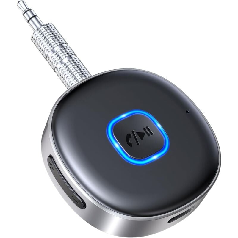 Bluetooth 5.3 Autoempfänger, AUX 3,5-mm-Klinkenadapter, Freisprecheinrichtung und Dual-Verbindung, 16 Stunden Akkulaufzeit, Bluetooth-Empfänger für
