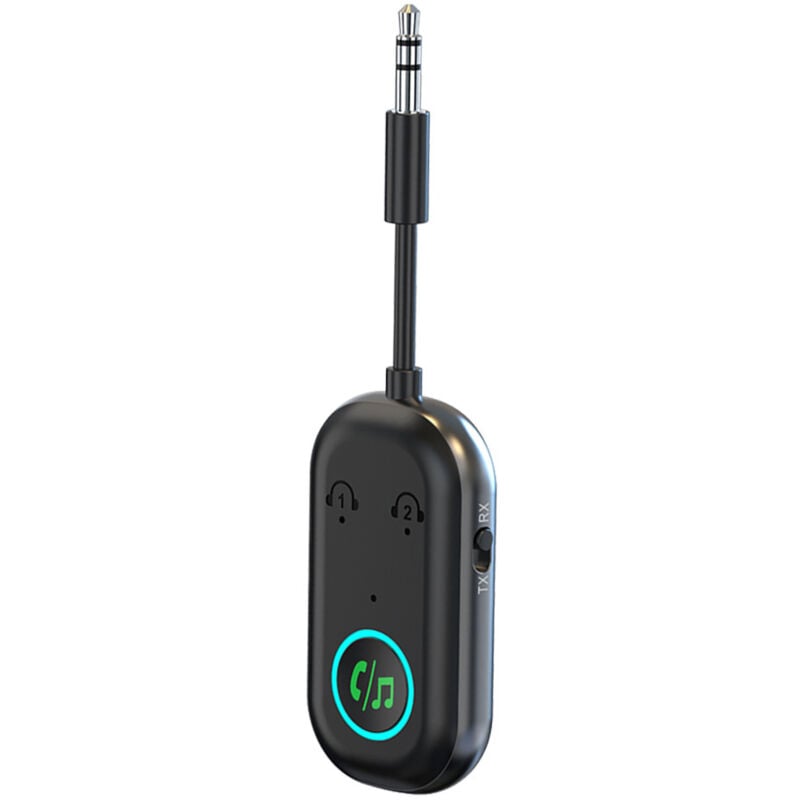 Bluetooth 5.3-Transmitter-Adapter, 2-in-1-Bluetooth-Transmitter-Empfänger, unterstützt 2 Kopfhörer, 3,5-mm-AUX-Klinken-Transmitter für Fernseher,