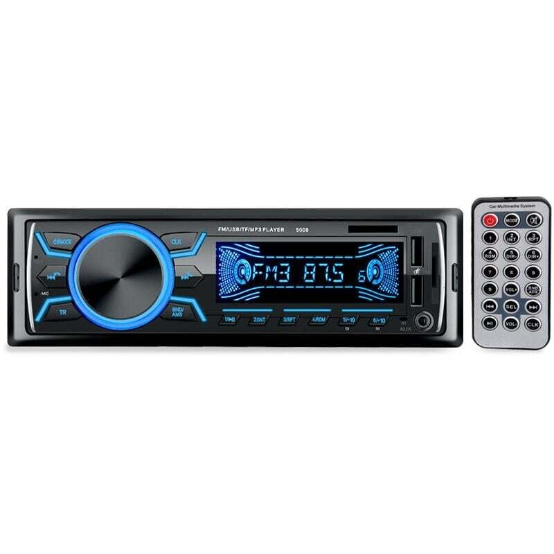 Bluetooth-Autoradio, 1-DIN-Autoradio, 4x60-Watt-Autoradio, FM-Stereo-Radio mit 7 Farben, USB/SD/AUX/Equalizer/MP3-Player, Pioneer-Autoradio