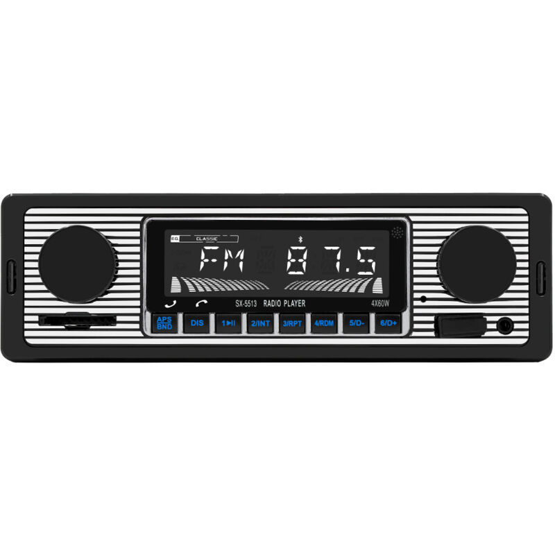 Bluetooth-Autoradio mit MP3-Player, klassisches Stereo-System mit Armaturenbrett-Headunit, USB/Speicher/AUX/FM (12V)