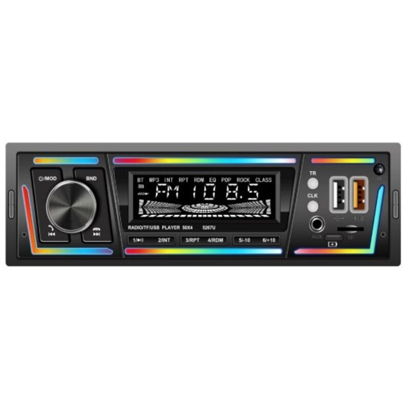 Bluetooth-Autoradio mit RDS, USB-C-Ladeanschluss, verschiedenen Wiedergabemodi, FM/AM-Radio, 1-DIN-Autoradio mit 2