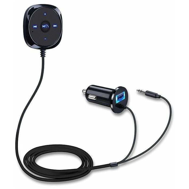Bluetooth Car Kit Bluetooth-Empfänger, Bluetooth-Freisprech-Audio-Adapter, integriertes Mikrofon, Lüftungsclip, usb 2.1a-Autoladegerät, Schwarz, 1