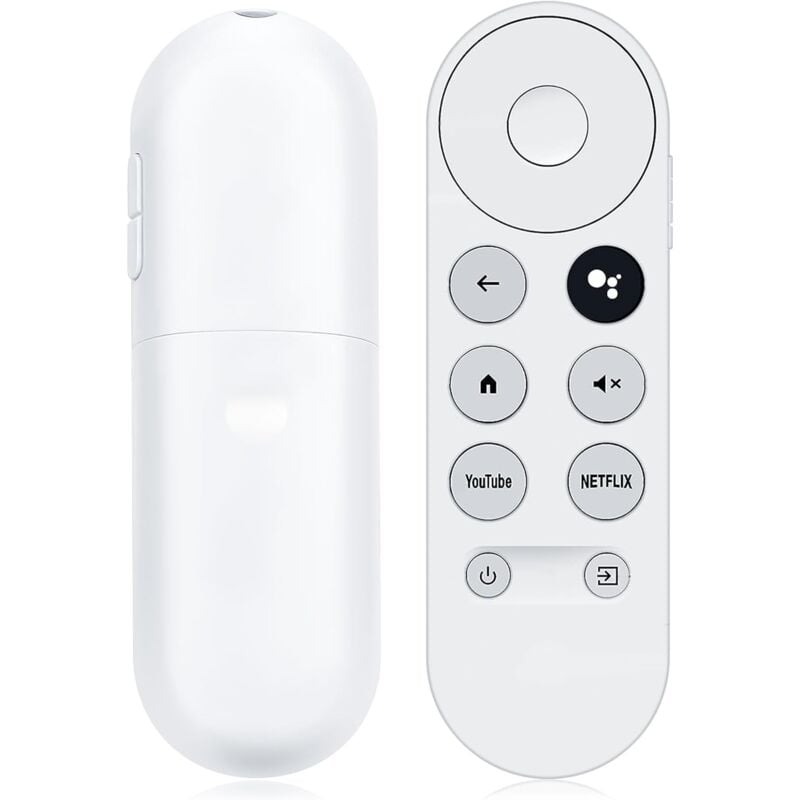 Bluetooth-IR-Sprachfernbedienung für Google Chromecast tv 2020 4K Snow G9N9N, Ersatz-Google-Fernbedienung mit Netflix- und Youtube-Tasten (nur