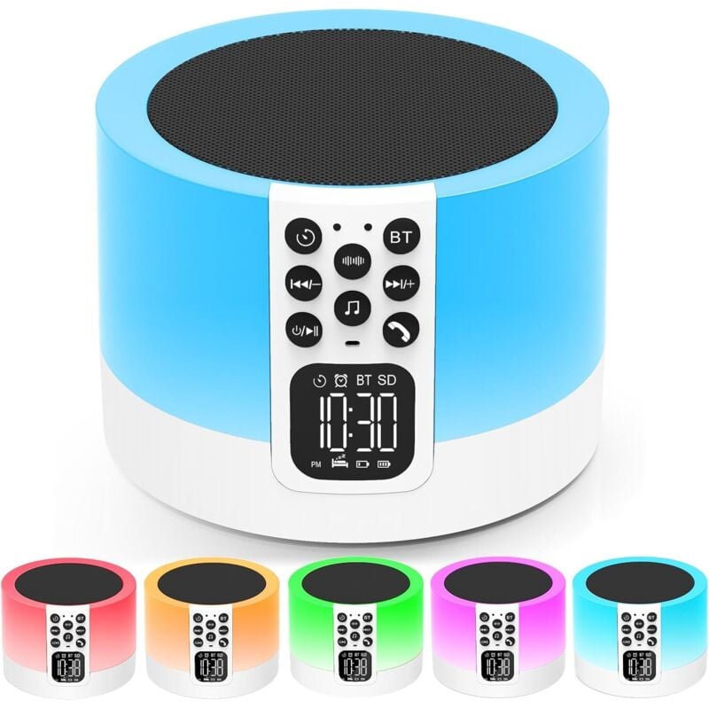 Bluetooth-Lautsprecher, beleuchteter Wecker, Touch-Nachttischlampe mit 16 hypnotischen Klängen und Timer, Bluetooth-Lautsprecher, Kinder-Nachtlicht