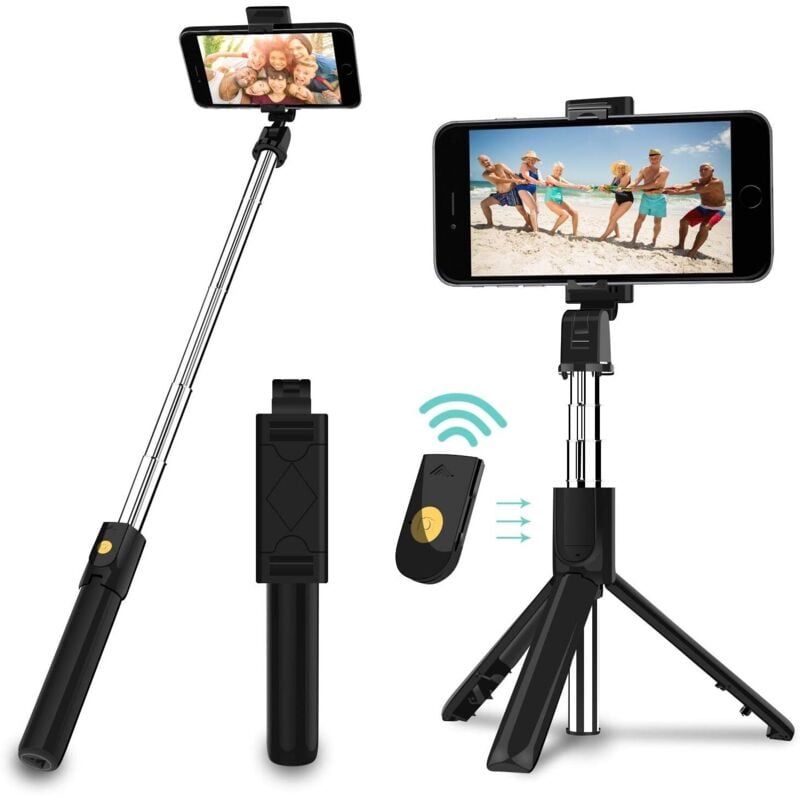 Bluetooth-Selfie-Stick, 3-in-1-Selfie-Stick-Stativ, Bluetooth-Selfie-Stick, ausziehbares, teleskopisches, verstellbares Einbeinstativ mit abnehmbarer