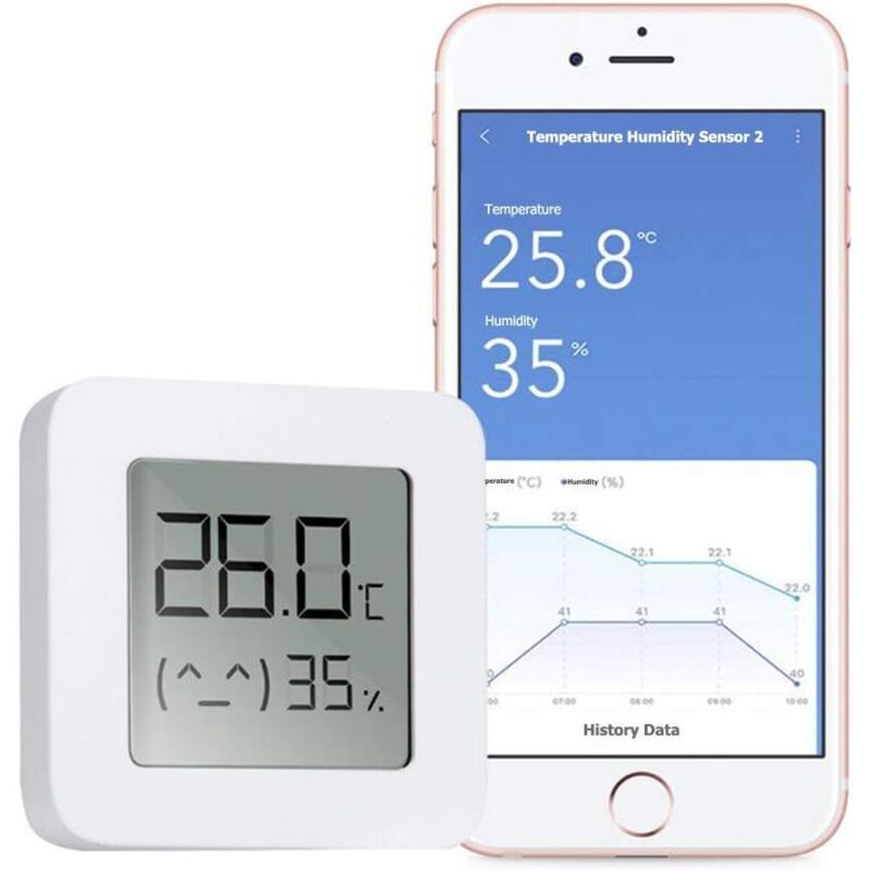 Bluetooth-Thermometer-Hygrometer, Mini-Hochpräzisions-Digitalthermometer-Hygrometer für den Innenbereich, Bluetooth-Temperatur- und