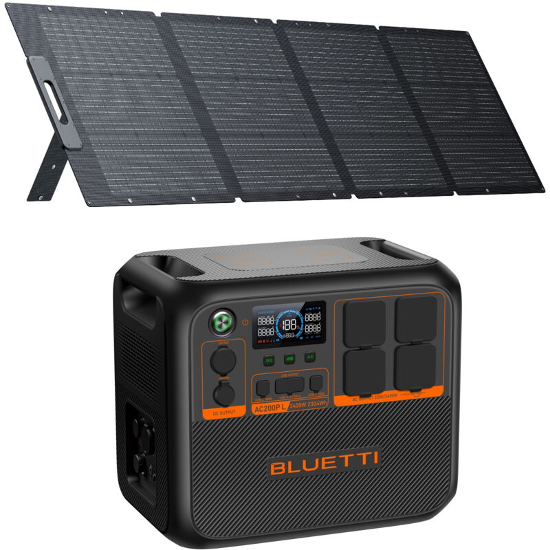 Kit Powerstation BLUETTI AC200PL mit Solarpanel 200 W (0% MwSt)