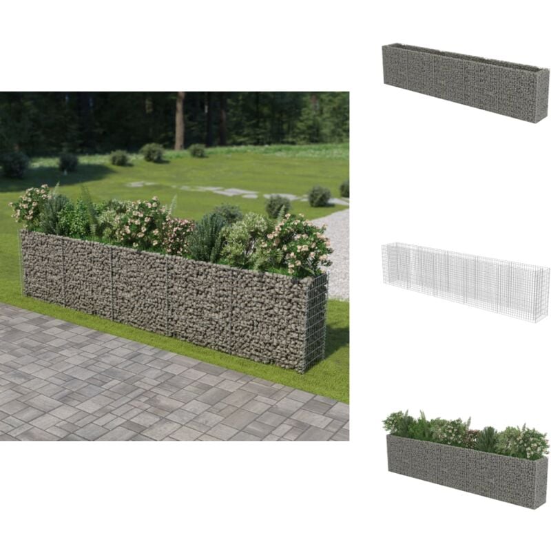 Gabionen-Hochbeet Verzinkter Stahl 450×50×100 cm - Gabionen-Hochbeet - Gartendekoration - Stahltanks - Blumenerde - Steinaufbewahrung