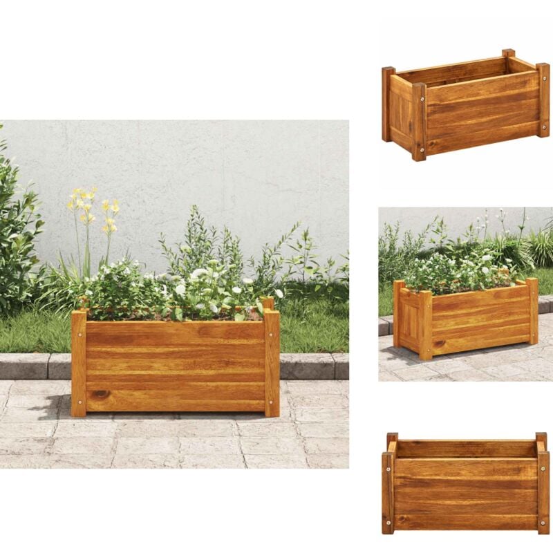 Garten-Hochbeet Akazienholz 50x25x25 cm - Holz Hochbeet - Akazienholz Hochbeet - Blumenkasten Aus Holz - Gartenmöbel - Terrassenmöbeln