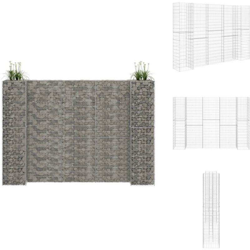 Vidaxl - H-förmiger Gabionen-Pflanzkorb Stahldraht 260x40x180 cm - Gabionen-Pflanzkorb - H-Form - Gartendeko - Blumenkasten - Hochbeet