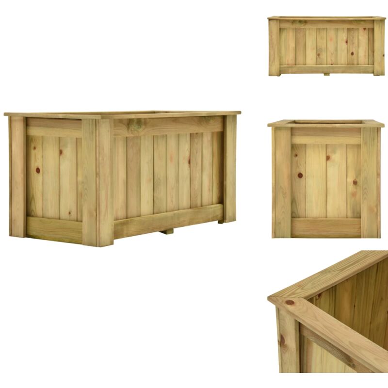 Hochbeet 100 x 50 x 50 cm Kiefernholz Imprägniert - Hochbeet - Gartenmöbel - Holzhäuser - Pflanzenbehälter - Blumenerde