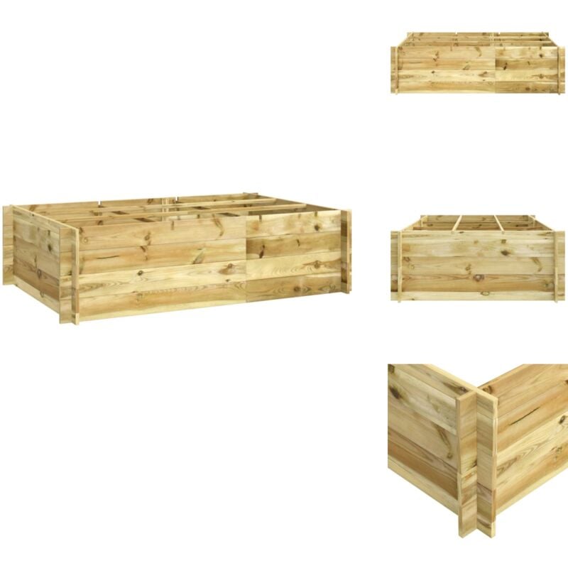 Hochbeet 150x100x40 cm Kiefernholz Imprägniert - Hochbeet - Pflanzenkasten - Gemüsegarten - Kräutergarten - Balkongarten