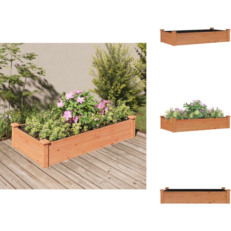 Hochbeet mit Einsatz Braun 120x60x25 cm Massivholz Tanne - Holz Hochbeet - Tannenschnitt - Gartenbeet - Gemüsegarten - Balkonpflanzen