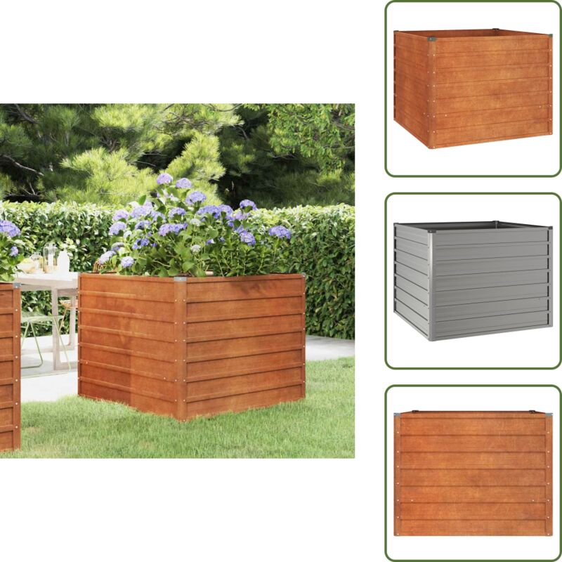 Hochbeet Rostig 100x100x77 cm Cortenstahl - Cortenstahl Hochbeet - Gartengeräte - Balkonbepflanzung - Pflanzenbehälter - Rostiges Hochbeet