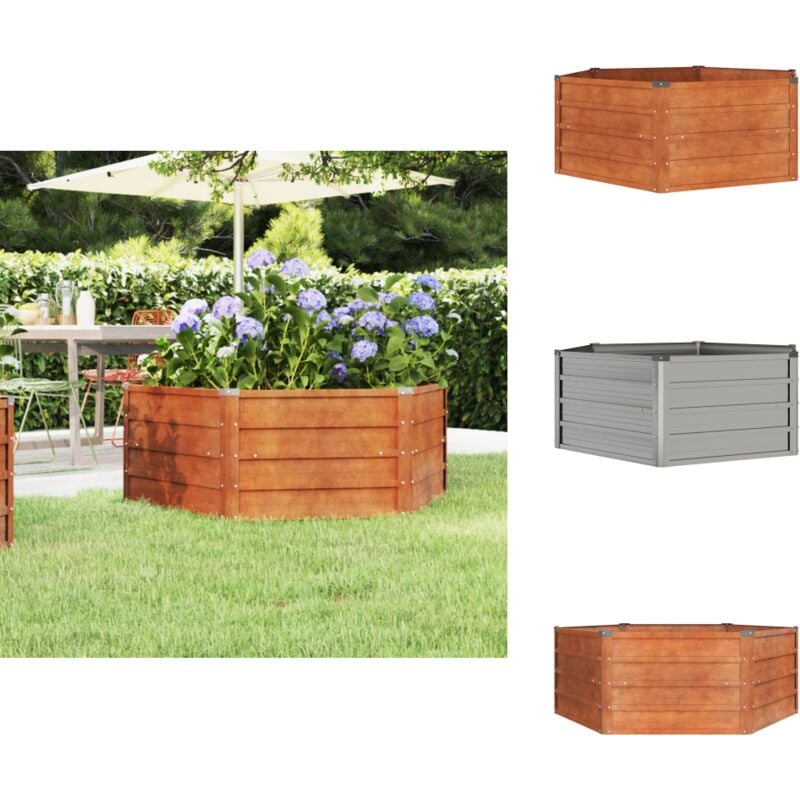 Hochbeet Rostig 129x129x45 cm Cortenstahl - Cortenstahl Hochbeet - Gartendekoration - Rostoptik - Balkonbepflanzung - Pflanzenbehälter