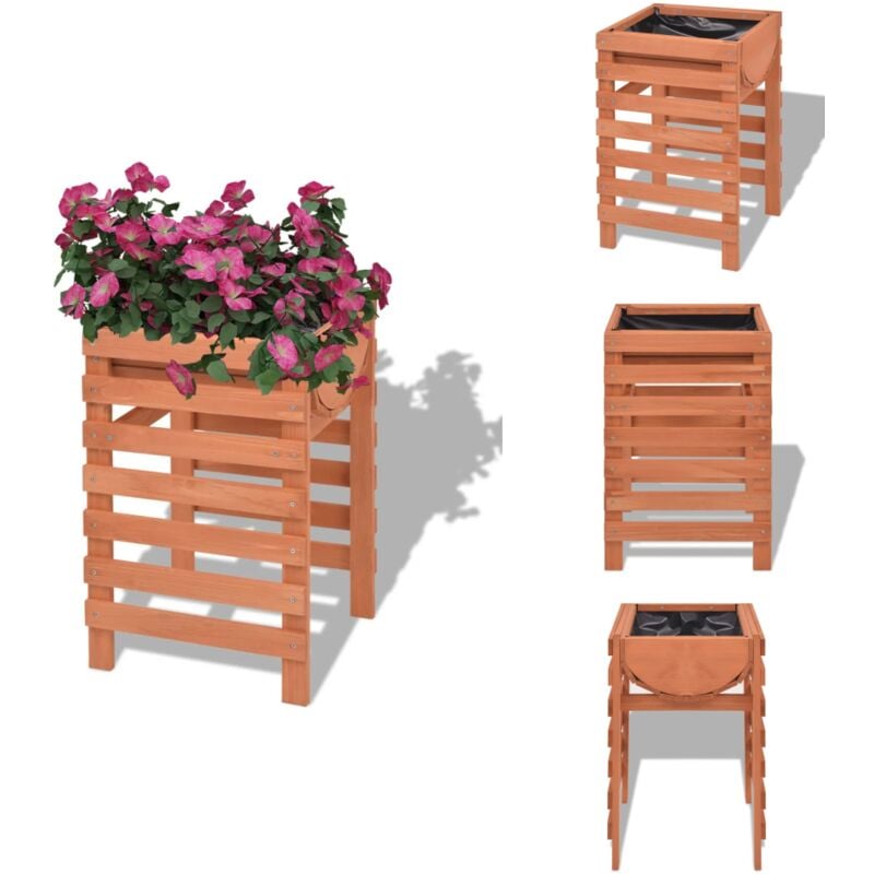 Pflanzgefäß 38x36x60 cm Holz - Holz Pflanzenkübel - Hochbeet - Blumenerde - Gartengeräte - Gartenmöbel