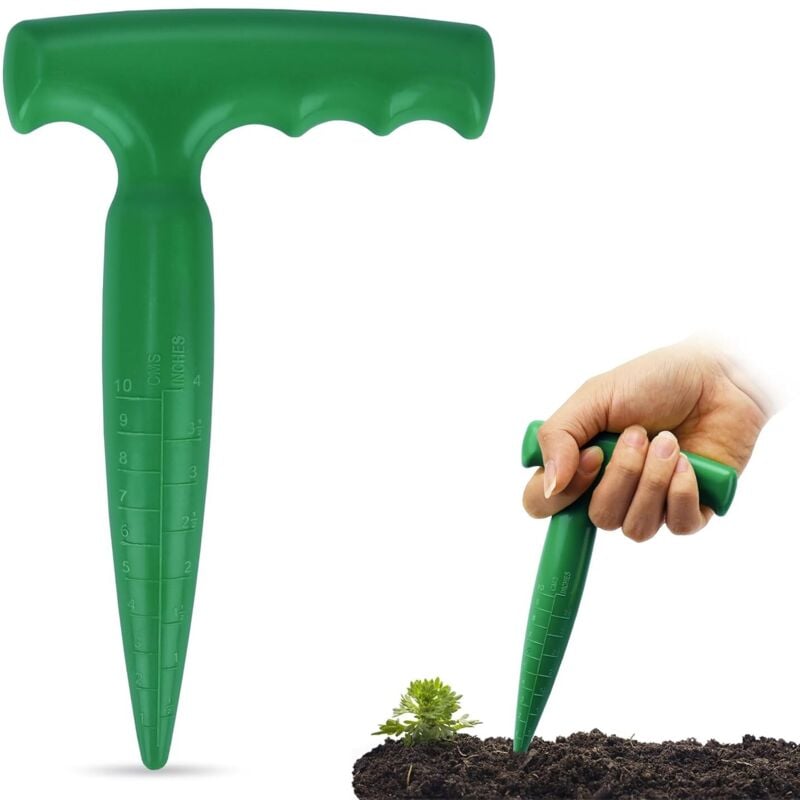 Blumenzwiebelpflanzwerkzeug – Blumenzwiebelpflanzer mit Messskala für genaues Pflanzen, ideal zum Pflanzen von Gemüse und Blumen (grün)