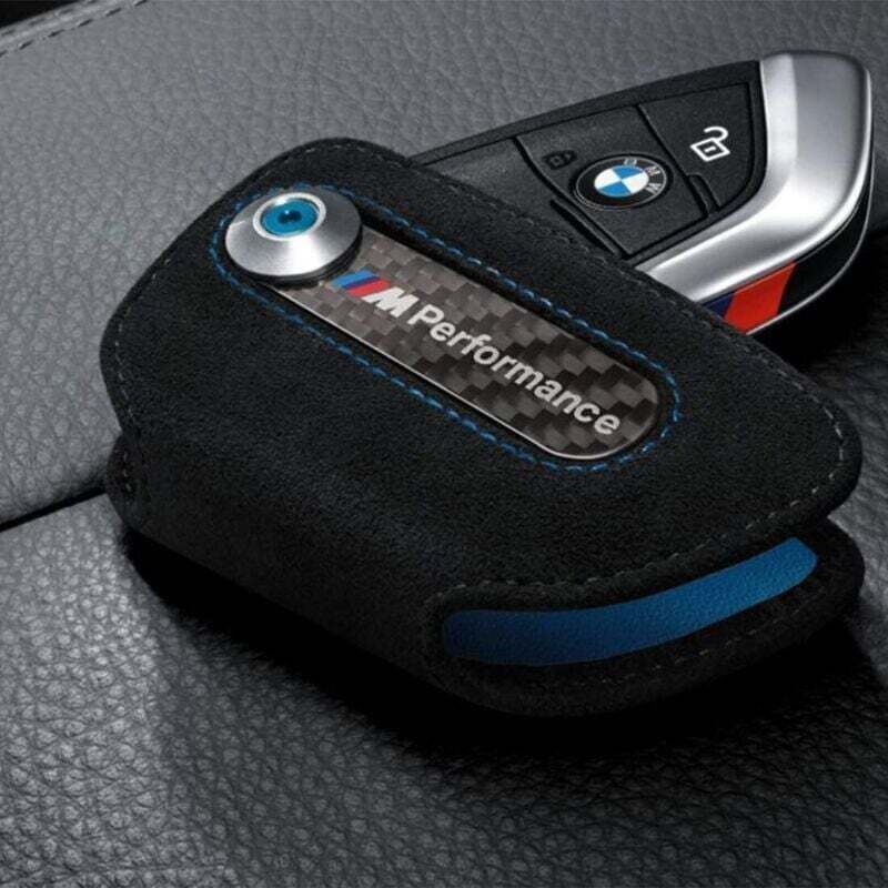 BMW M Performance Alcantara-Schlüsseletui, kompatibel mit BMW Razr 3- und 4-Tasten, schwarz