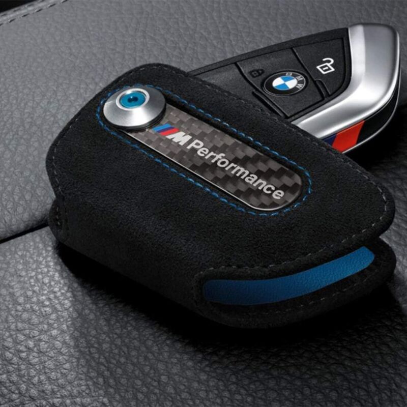 BMW M Performance Alcantara Schlüsseletui, passend für BMW Razr 3 und 4 Tasten, schwarz